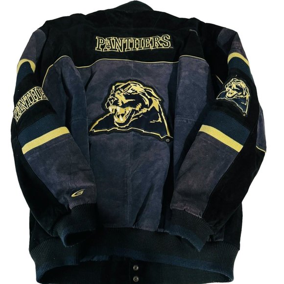 G111 Sports Pittsburgh Panthers Jacket Mens 2XL  Suede Leather Embroidered Logo - Picture 2 of 7